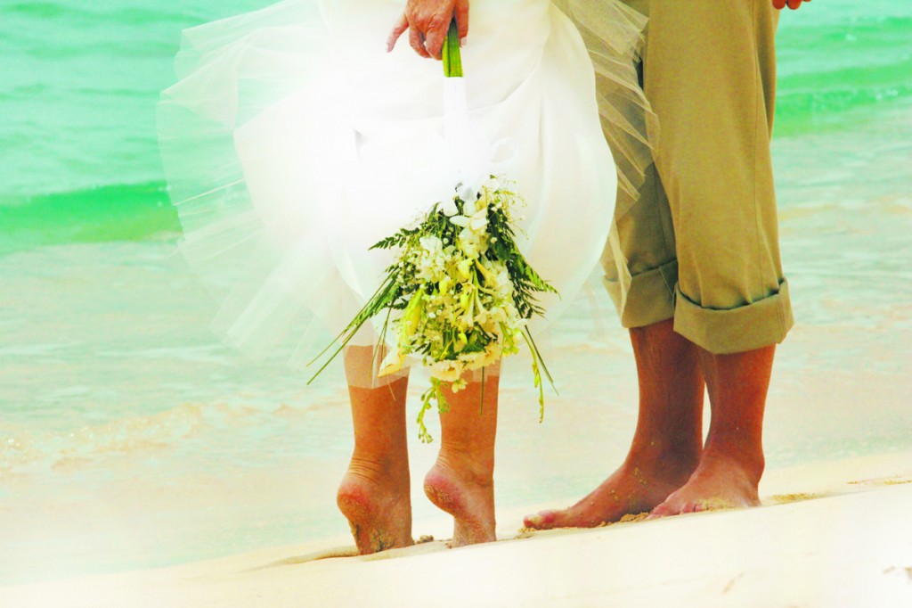 Beach weddings at the St. James Club, Morgan Bay, don't have to cost a cent